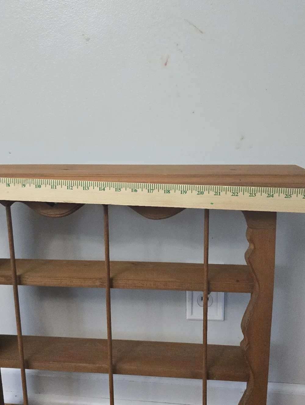 Vtg Heart Wood Wall Hanging 3 Tier 12 Tea Cup Saucer Curio Shelf Knick Rack